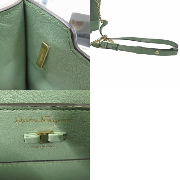 SALVATORE FERRAGAMO Green Leather Shoulder Bag - Picture 10 of 10